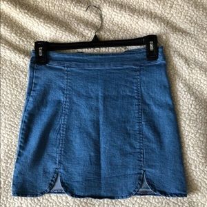 Blue jean mini skirt